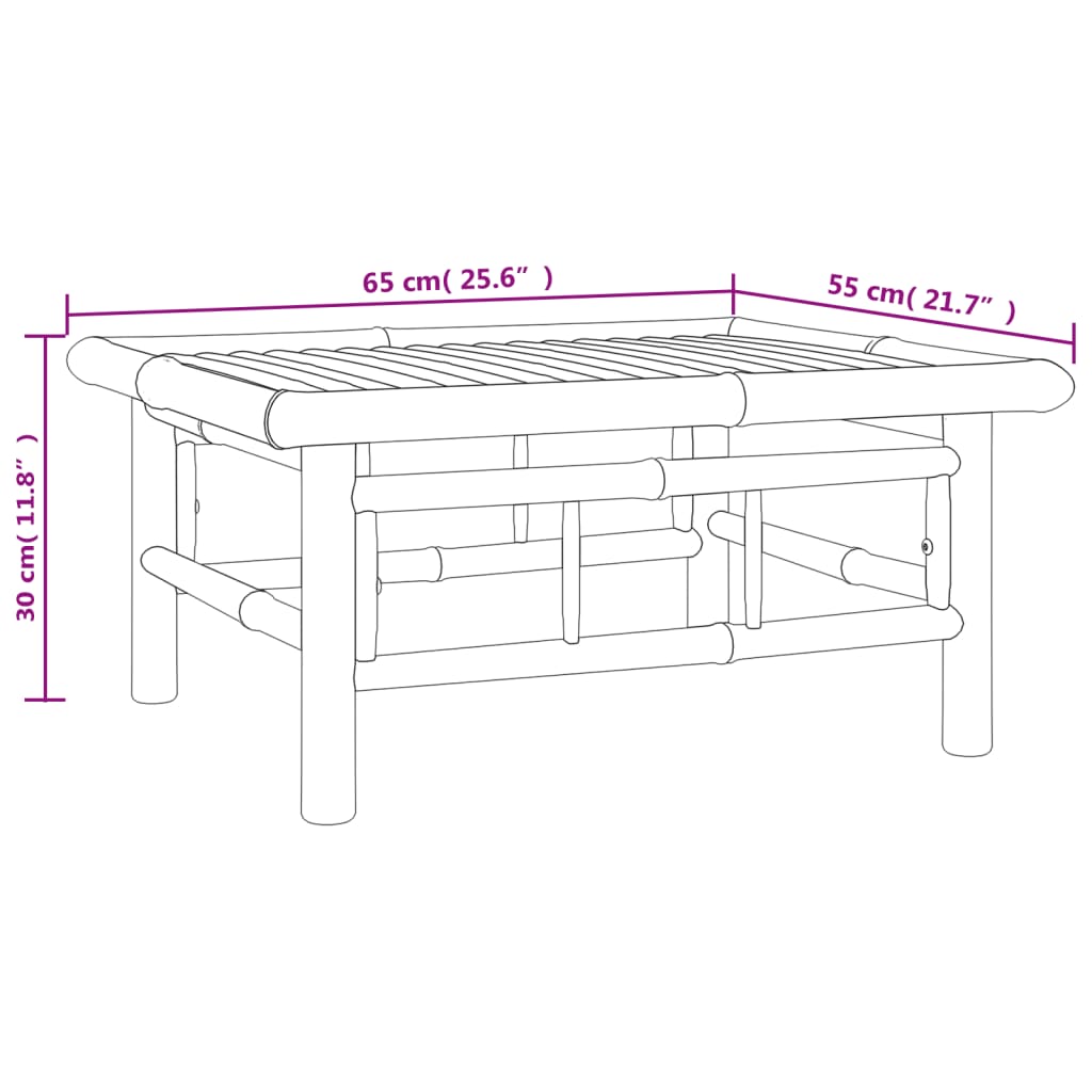 Set Salotto da Giardino 7pz con Cuscini Bianco Crema in Bambù | homemem39