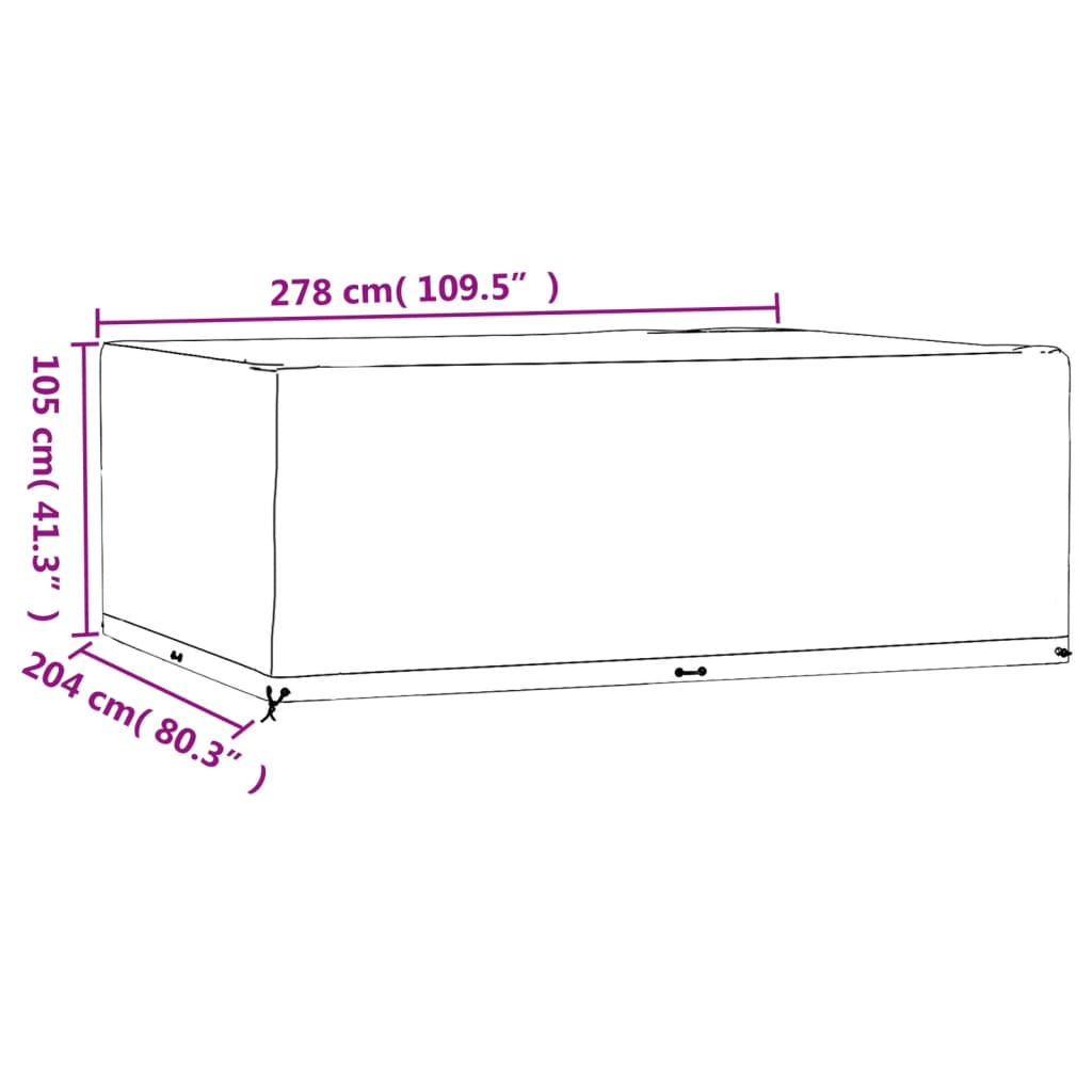 Copri Mobili Giardino 2pz 16 Occhielli 278x204x105 Rettangolare | homemem39