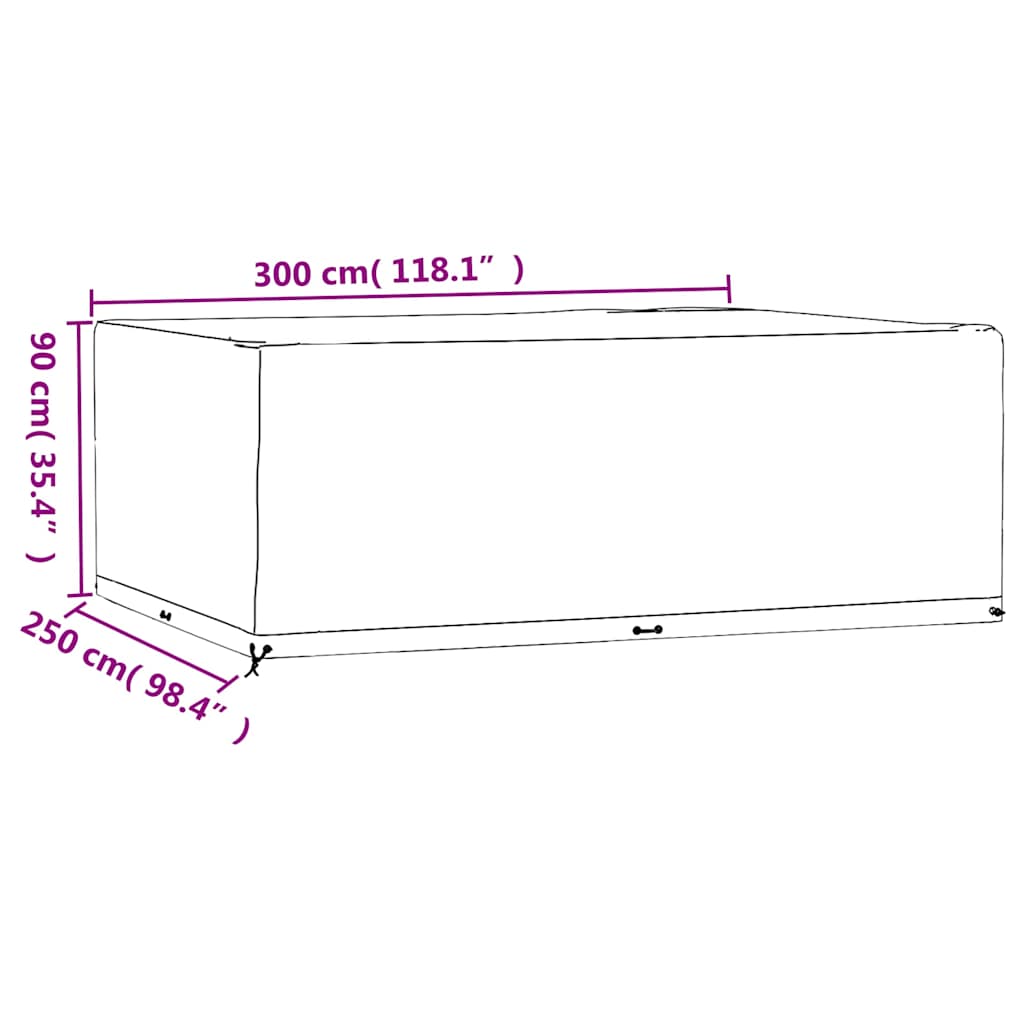 Copri Mobili Giardino 2pz 16 Occhielli 300x250x90cm Rettangolo | homemem39