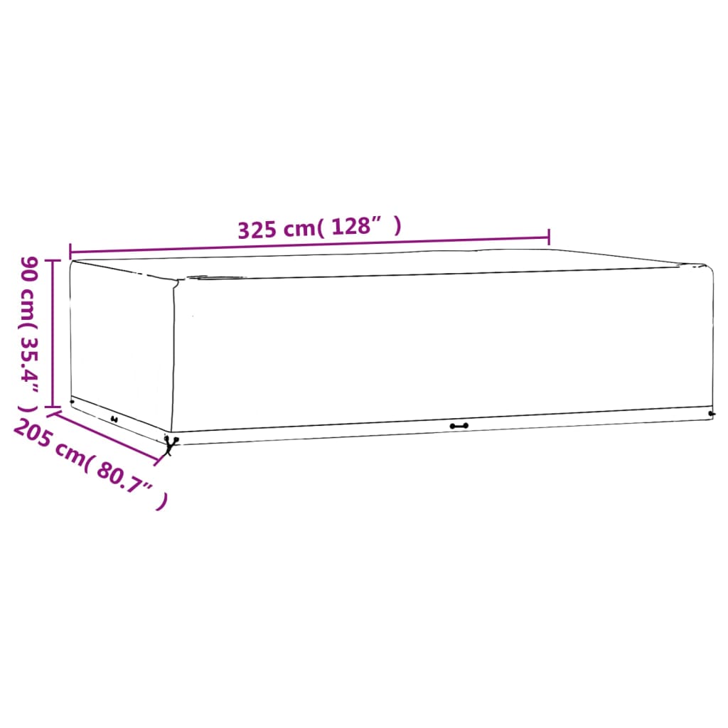 Copri Mobili Giardino 2pz 16 Occhielli 325x205x90cm Rettangolo | homemem39