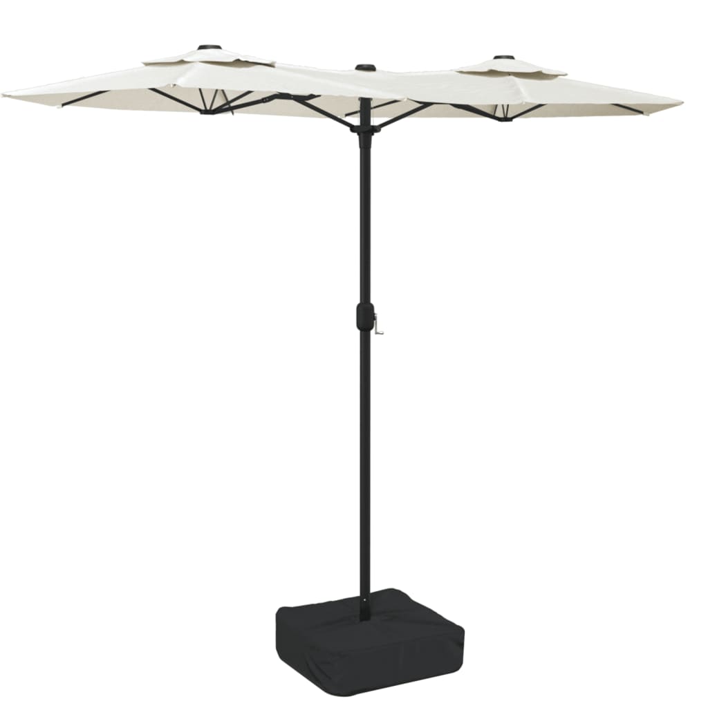 Ombrellone a Doppia Testa Bianco Sabbia 316x145 cm - homemem39