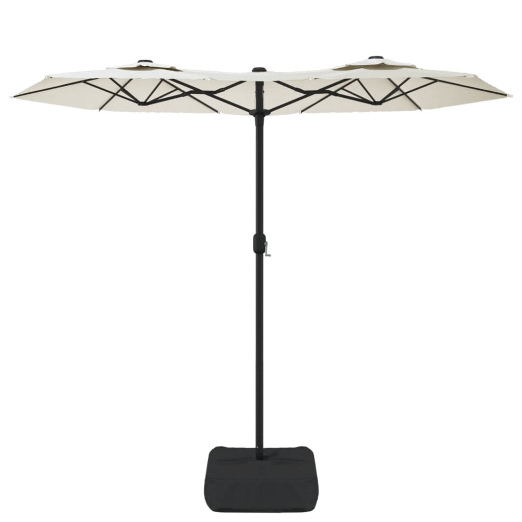 Ombrellone a Doppia Testa Bianco Sabbia 316x145 cm - homemem39