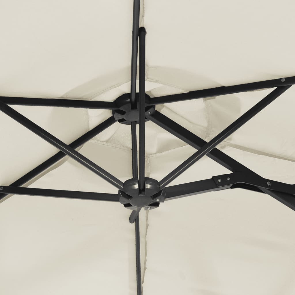 Ombrellone a Doppia Testa Bianco Sabbia 316x145 cm - homemem39