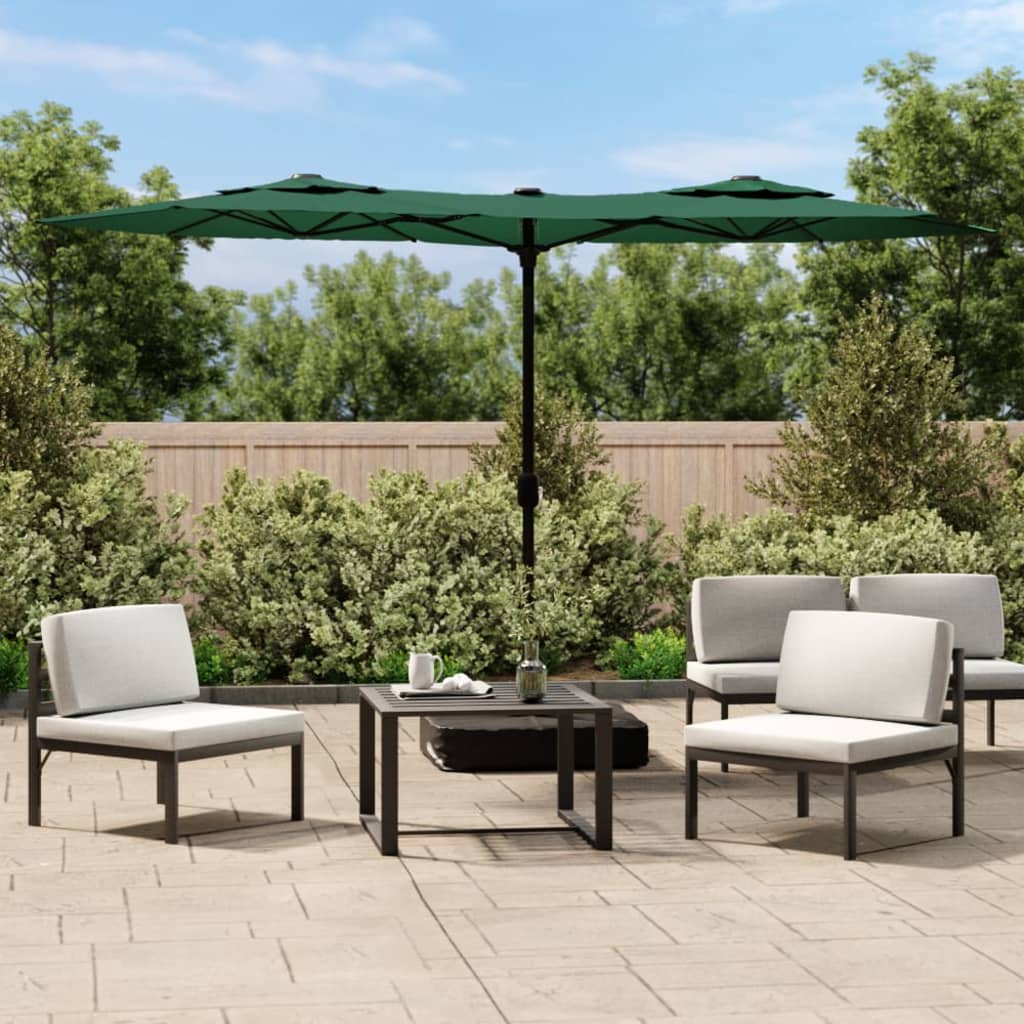 Ombrellone a Doppia Testa Verde 316x145 cm - homemem39