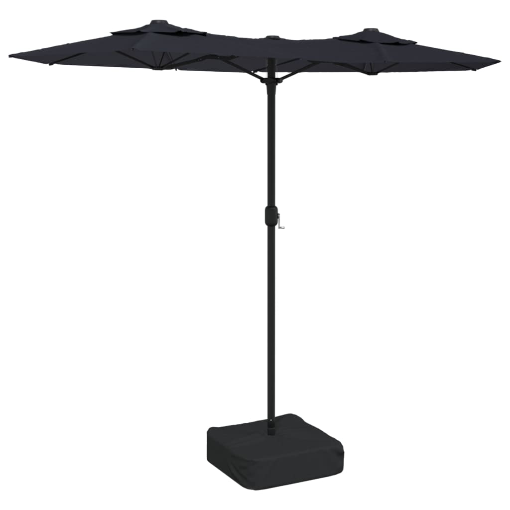 Ombrellone a Doppia Testa Nero 316x145 cm - homemem39