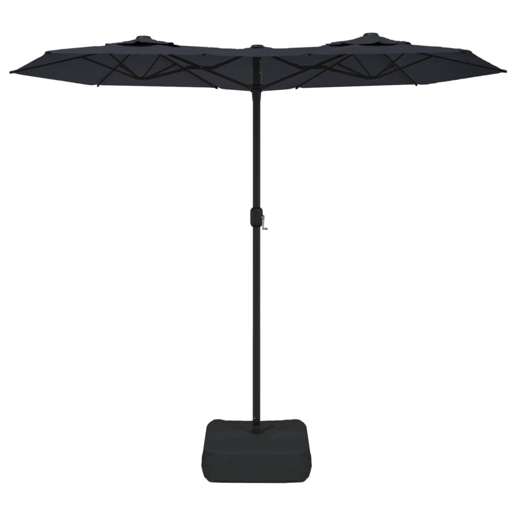 Ombrellone a Doppia Testa Nero 316x145 cm - homemem39