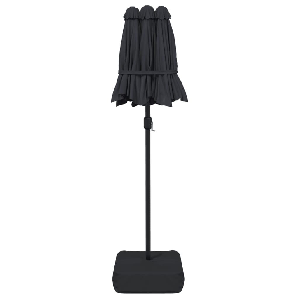 Ombrellone a Doppia Testa Nero 316x145 cm - homemem39