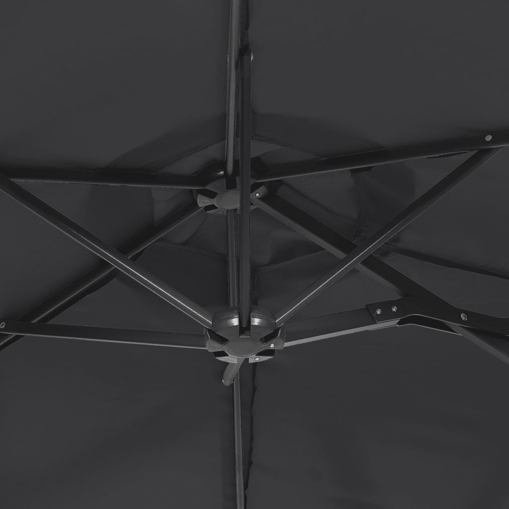 Ombrellone a Doppia Testa Nero 316x145 cm - homemem39
