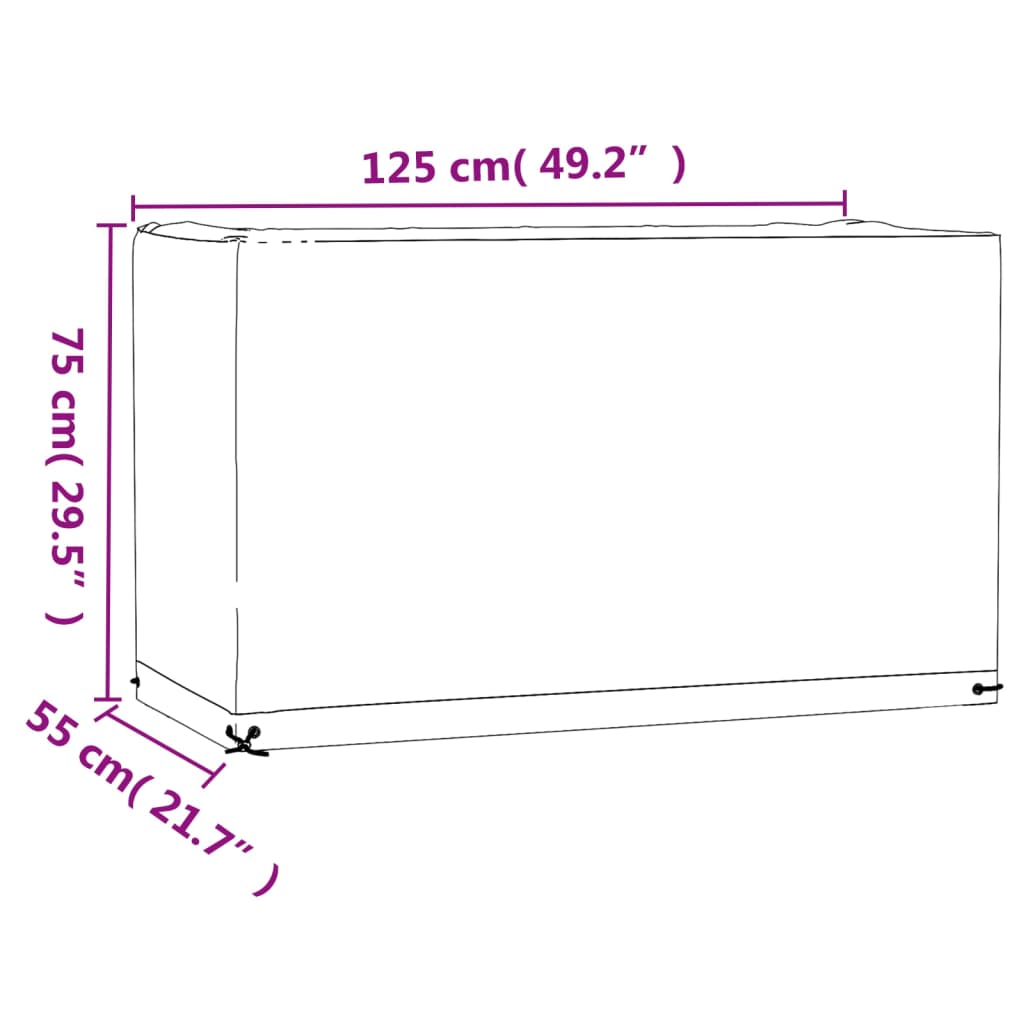 Copertura Mobili Giardino 8 Occhielli 125x55x75 cm Rettangolare | homemem39