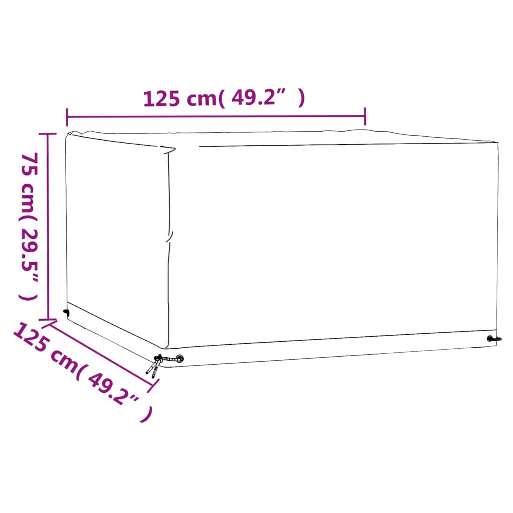 Copertura Mobili da Giardino 8 Occhielli 125x125x75cm Quadrata