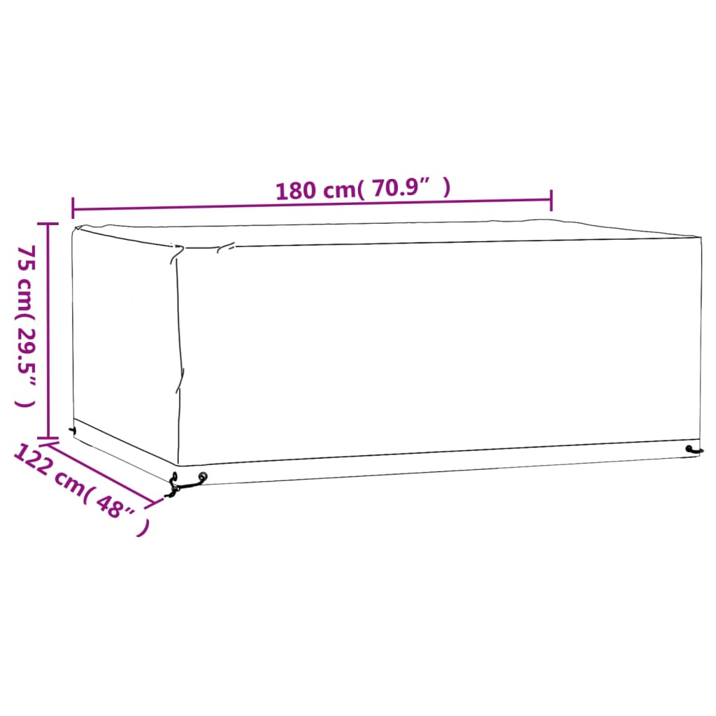 Copertura Mobili Giardino 8 Occhielli 180x122x75cm Rettangolare | homemem39