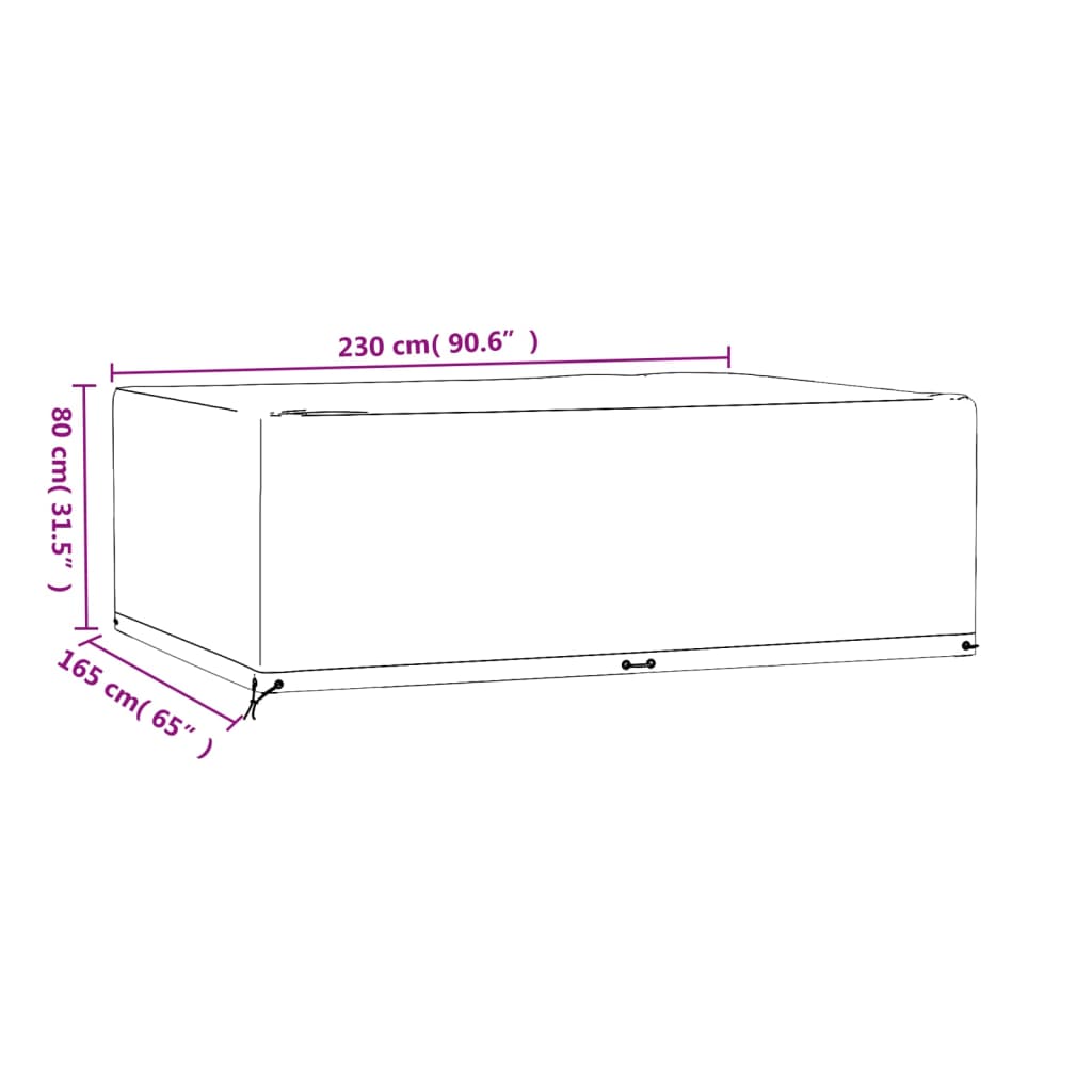 Copertura Mobili Giardino 12 Occhielli 230x165x80 Rettangolare | homemem39