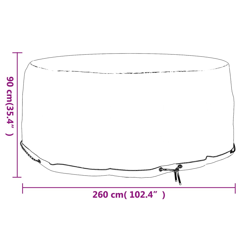 Copertura Mobili da Giardino con 10 Occhielli Ø260x90cm Rotonda | homemem39