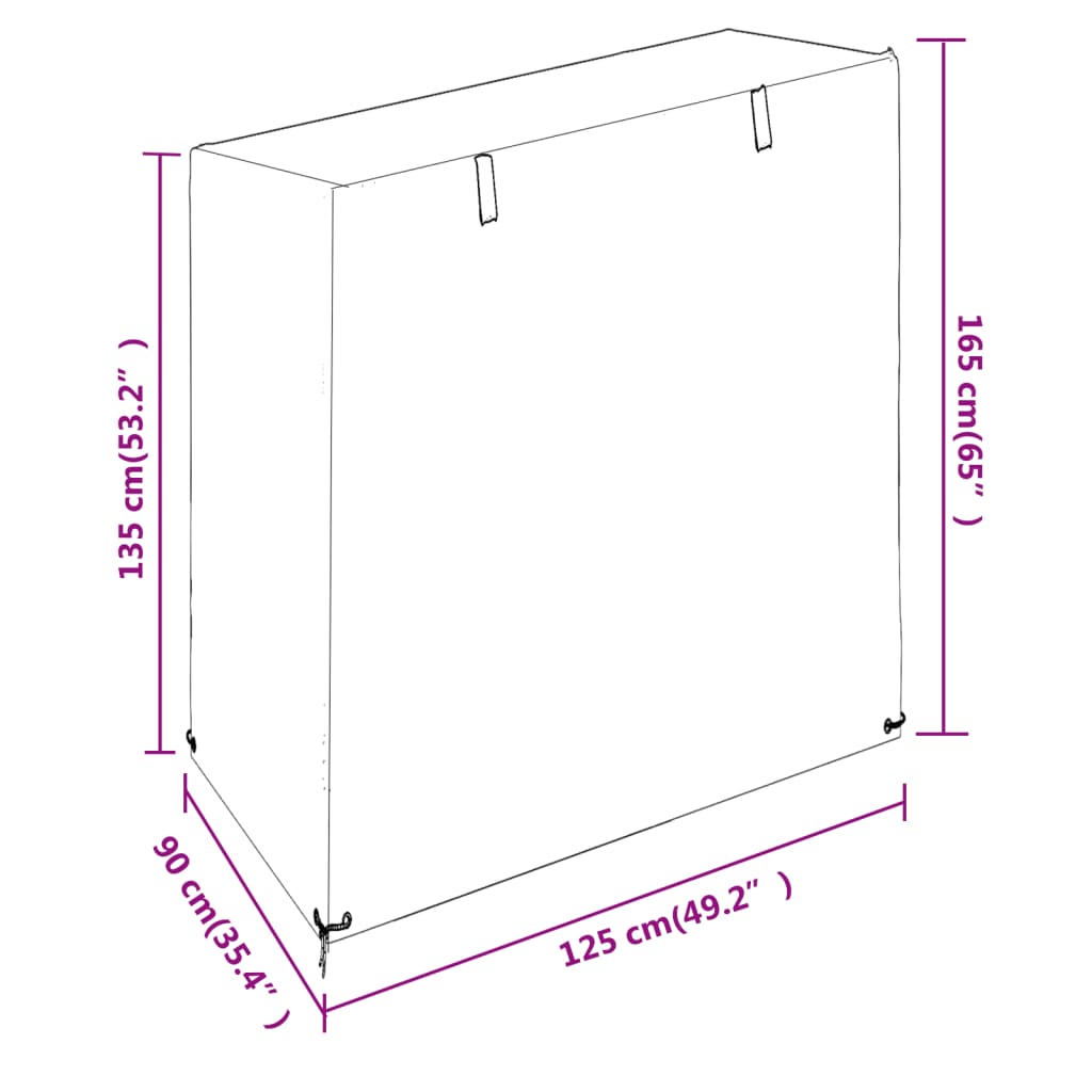 Copri Panca a Dondolo 8 Occhielli 125x90x135/165 cm Polietilene | homemem39