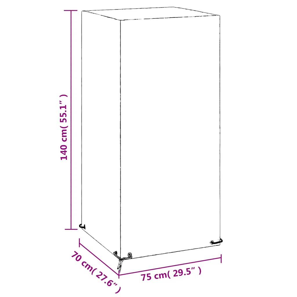 Copri Sedia da Giardino 8 Occhielli 75x70x140 cm Polietilene | homemem39