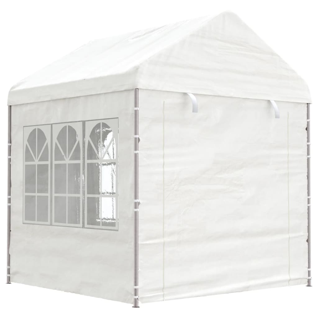 Gazebo con Tetto Bianco 8,92x2,28x2,69 m in Polietilene - homemem39