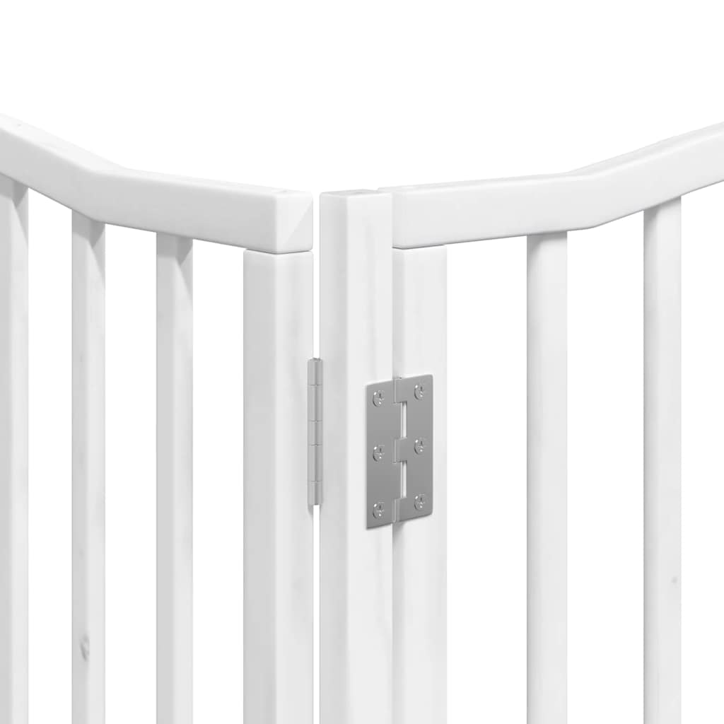 Cancello Cani Porta Pieghevole Bianco 12 Pannelli 960 cm Pioppo | homemem39