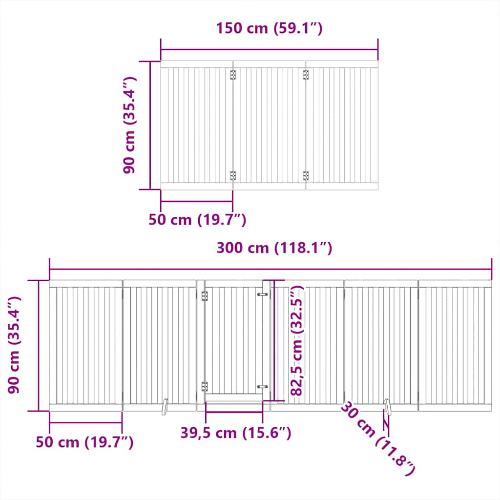 Cancello Cani Porta Pieghevole Marrone 12 Pannelli 600cm Pioppo | homemem39
