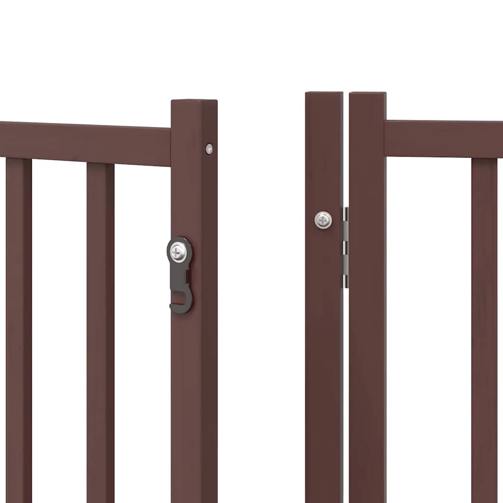 Cancello Cani Porta Pieghevole Marrone 10 Pannelli 800cm Pioppo | homemem39