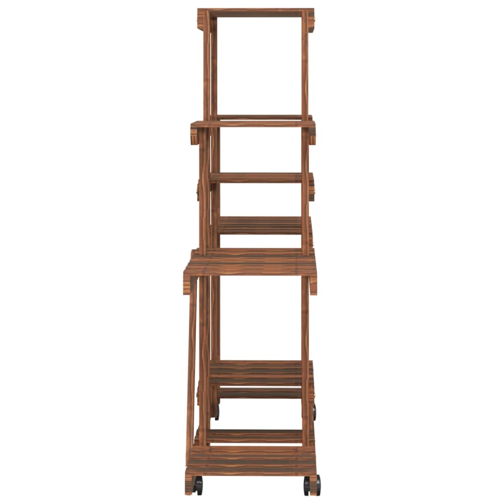 Portafiori con Ruote 110x25x101 cm in Legno Massello di Abete - homemem39