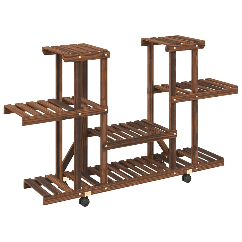 Portafiori con Ruote 110x25x78 cm in Legno Massello di Abete - homemem39