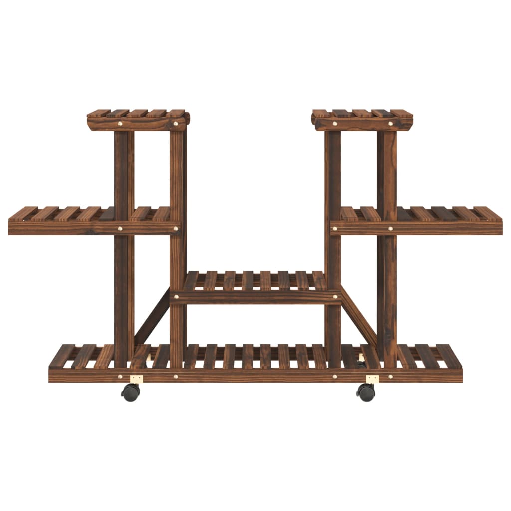 Portafiori con Ruote 110x25x78 cm in Legno Massello di Abete - homemem39