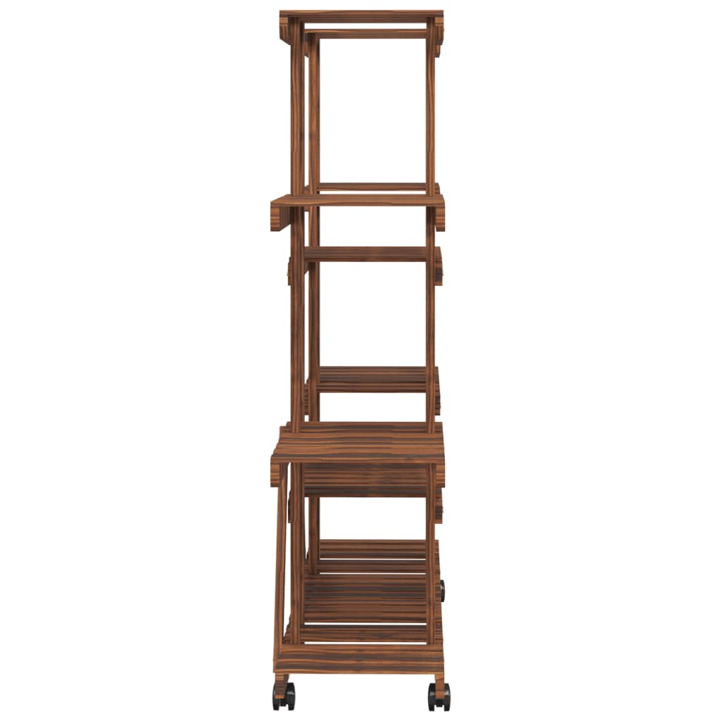 Portafiori con Ruote 110x25x115 cm in Legno Massello di Abete - homemem39