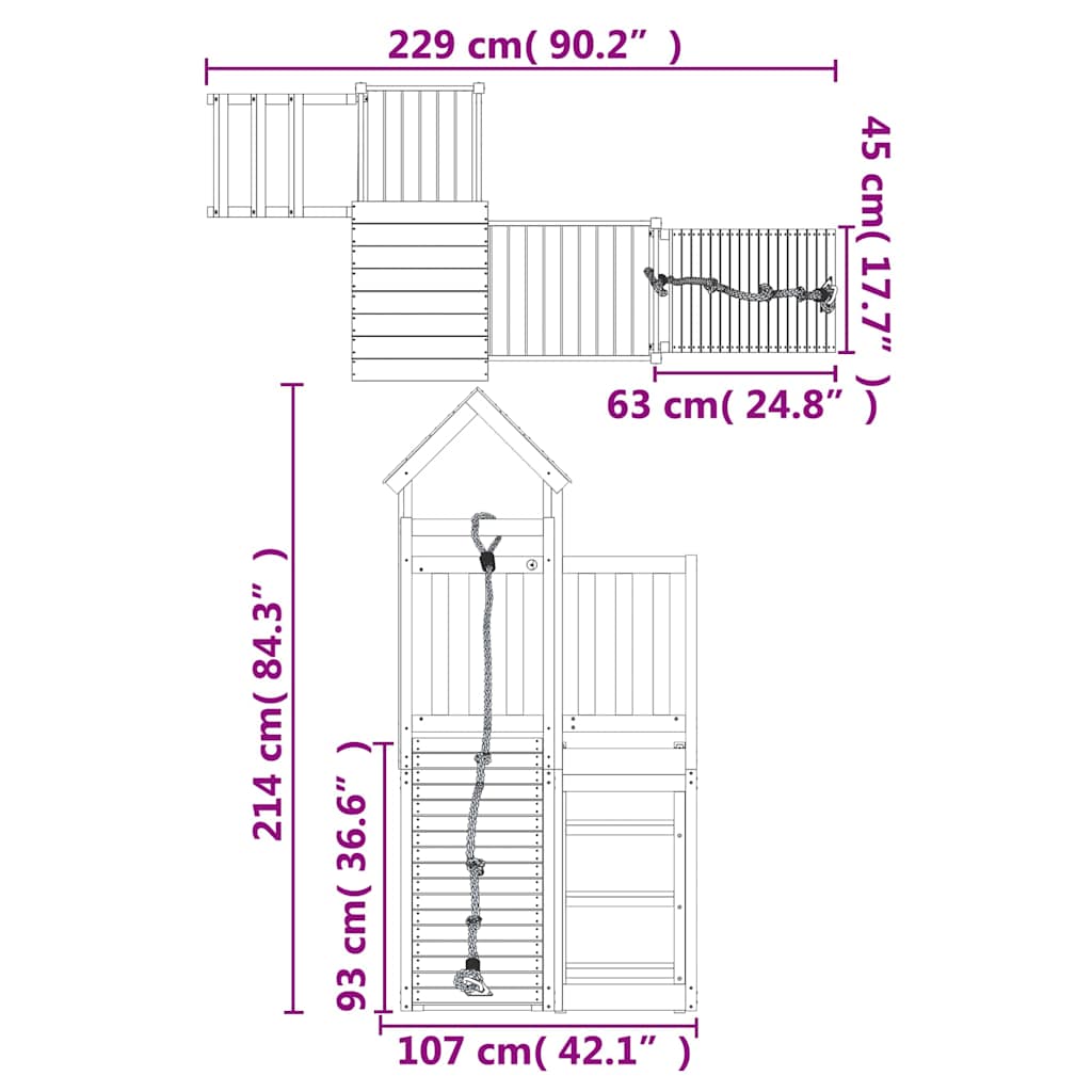 Casetta con Arrampicata inLegno Massello di Pino | homemem39