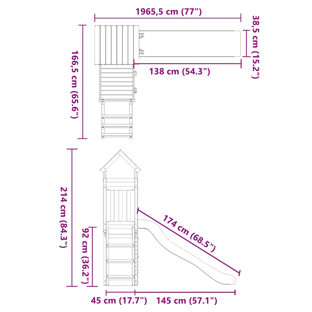 Set da Gioco da Esterno in Legno Massello di Pino | homemem39