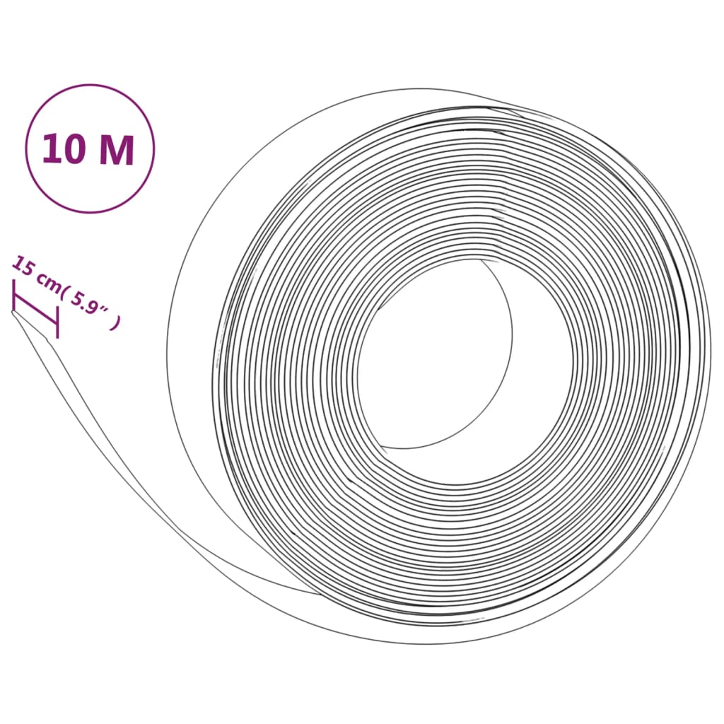 Bordature da Giardino 2 pz Marroni 10 m 15 cm in Polietilene | homemem39