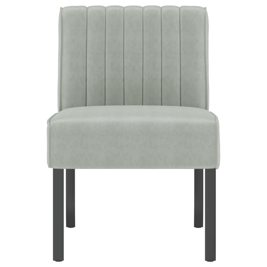 Sedia Pantofola Grigio Chiaro in Velluto