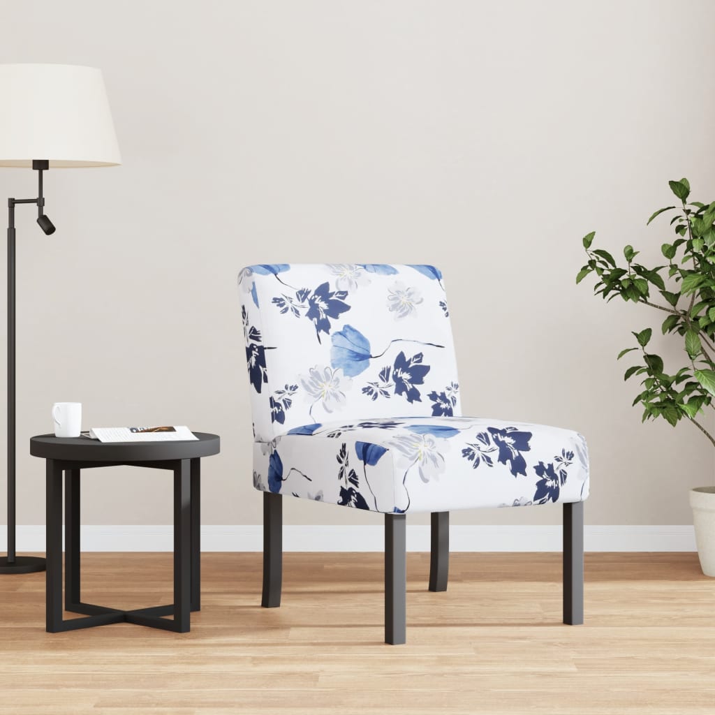 Sedia Pantofola in Tessuto Fiori Blu - homemem39