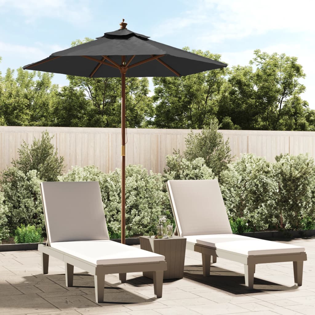 Ombrellone da Giardino con Palo in Legno Antracite 196x231 cm - homemem39