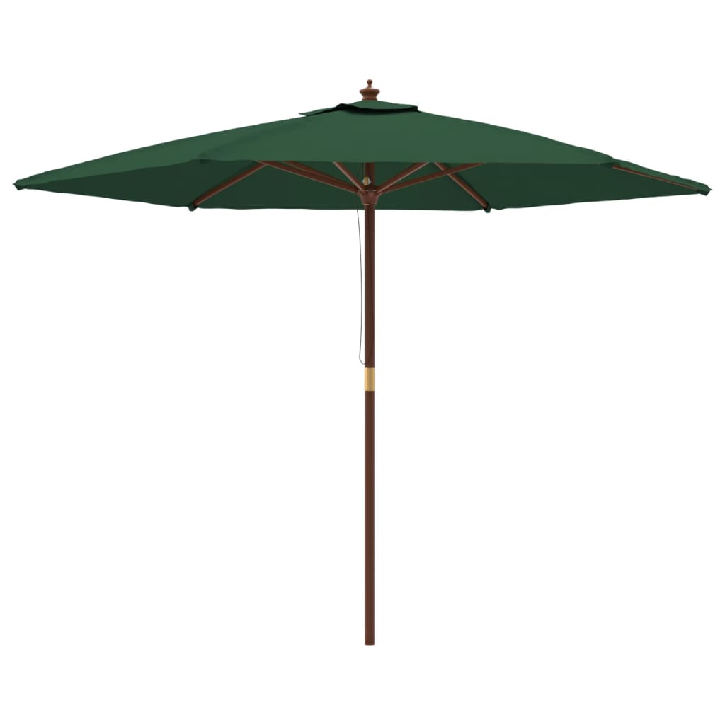 Ombrellone da Giardino con Palo in Legno Verde 299x240 cm - homemem39