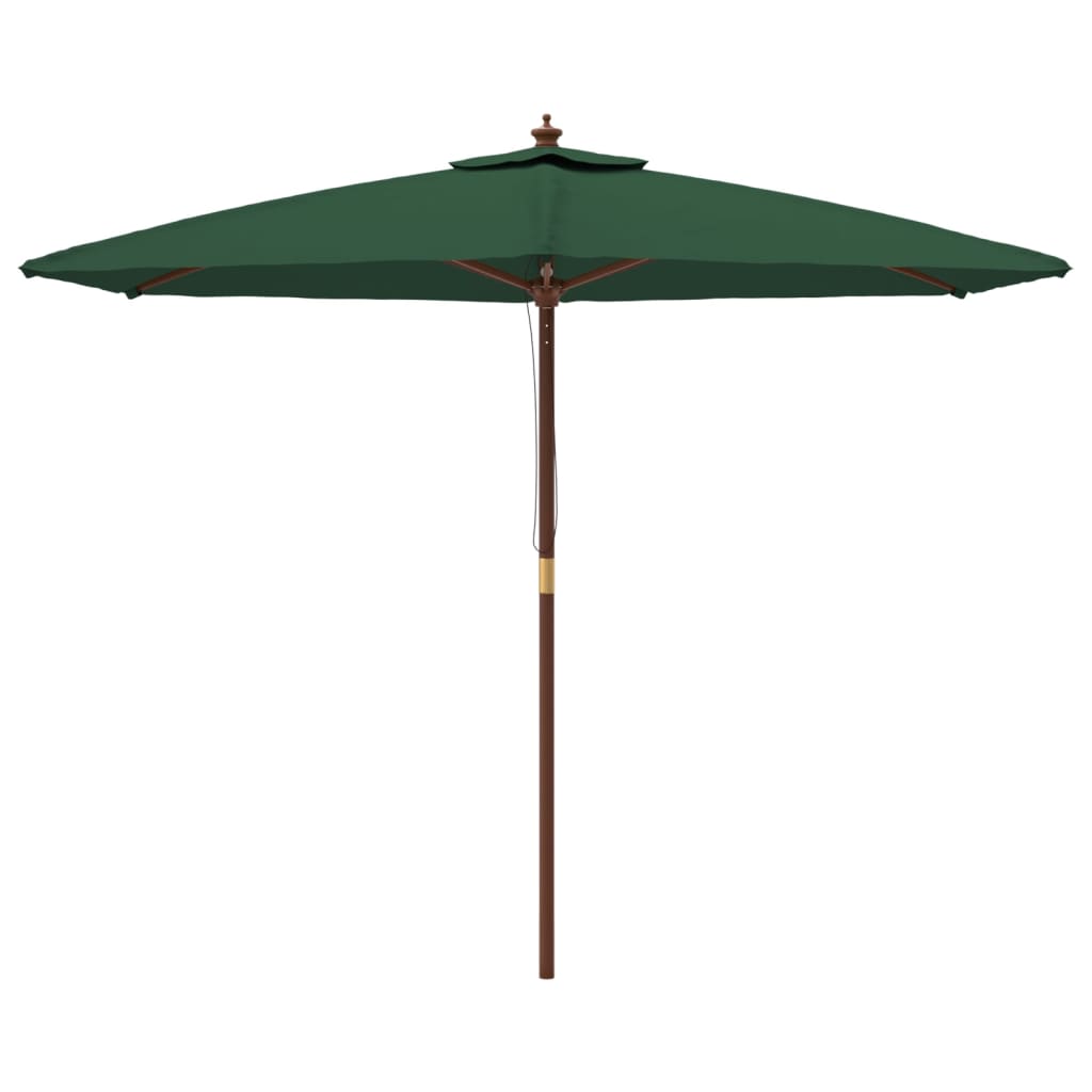 Ombrellone da Giardino con Palo in Legno Verde 299x240 cm - homemem39