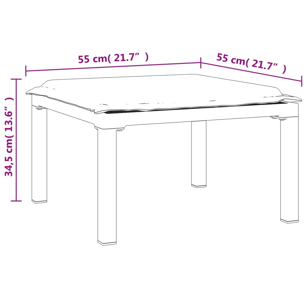 Poggiapiedi da Giardino con Cuscino in Polyrattan Nero e Grigio | homemem39