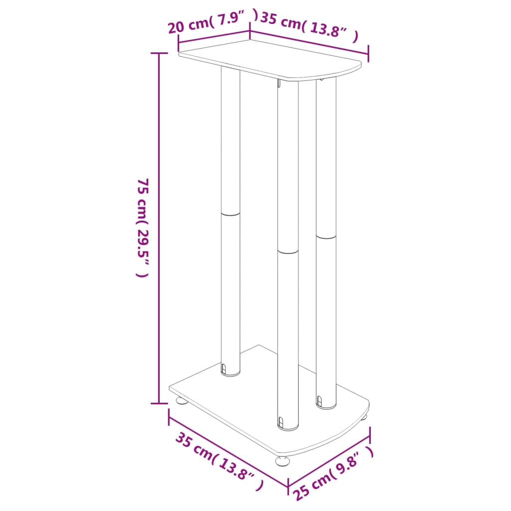 Pedane Casse 2pz Argento Vetro Temperato Design a 3 Pilastri - homemem39