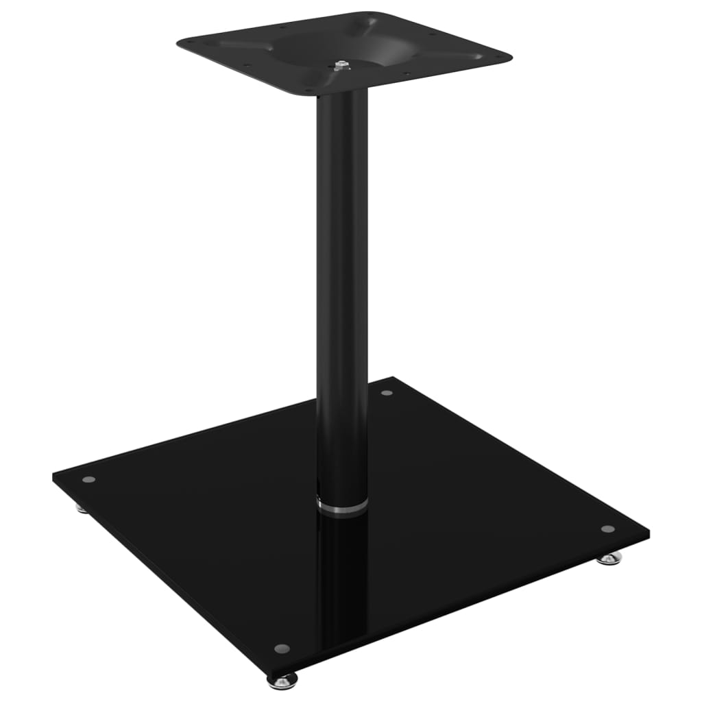 Pedane per Casse 2pz Nero Vetro Temperato Design a 1 Pilastro - homemem39