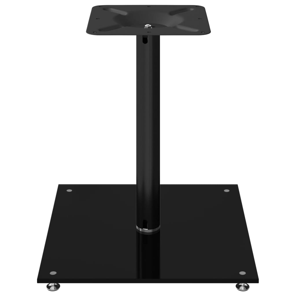 Pedane per Casse 2pz Nero Vetro Temperato Design a 1 Pilastro - homemem39
