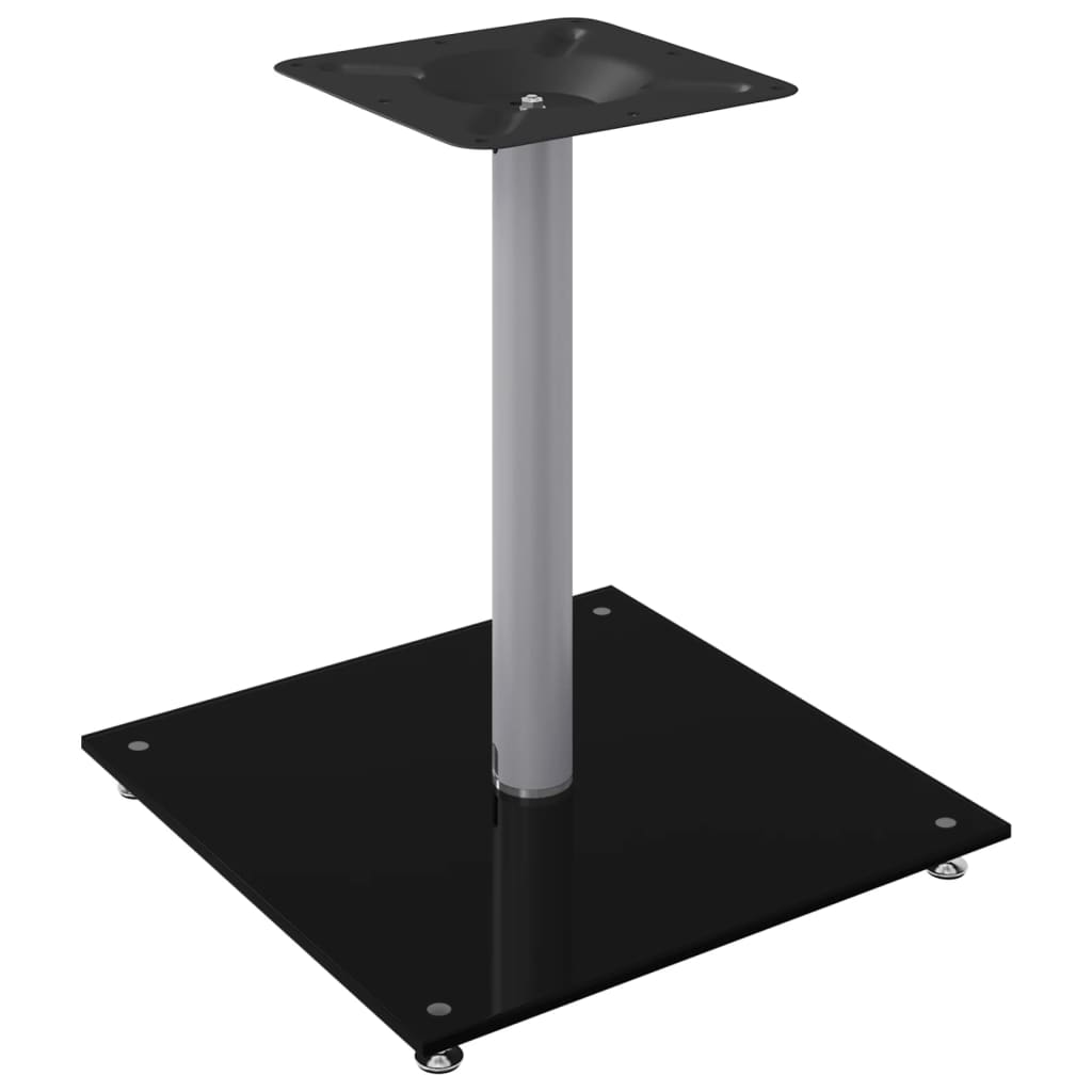Pedane Casse 2pz Nero Argento Vetro Temperato Design 1 Pilastro - homemem39