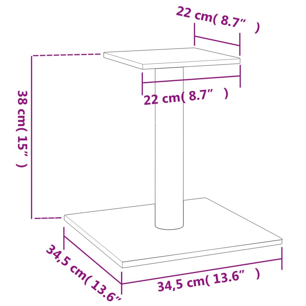 Palo Tiragraffi per Gatti con Piattaforma Crema 38 cm - homemem39