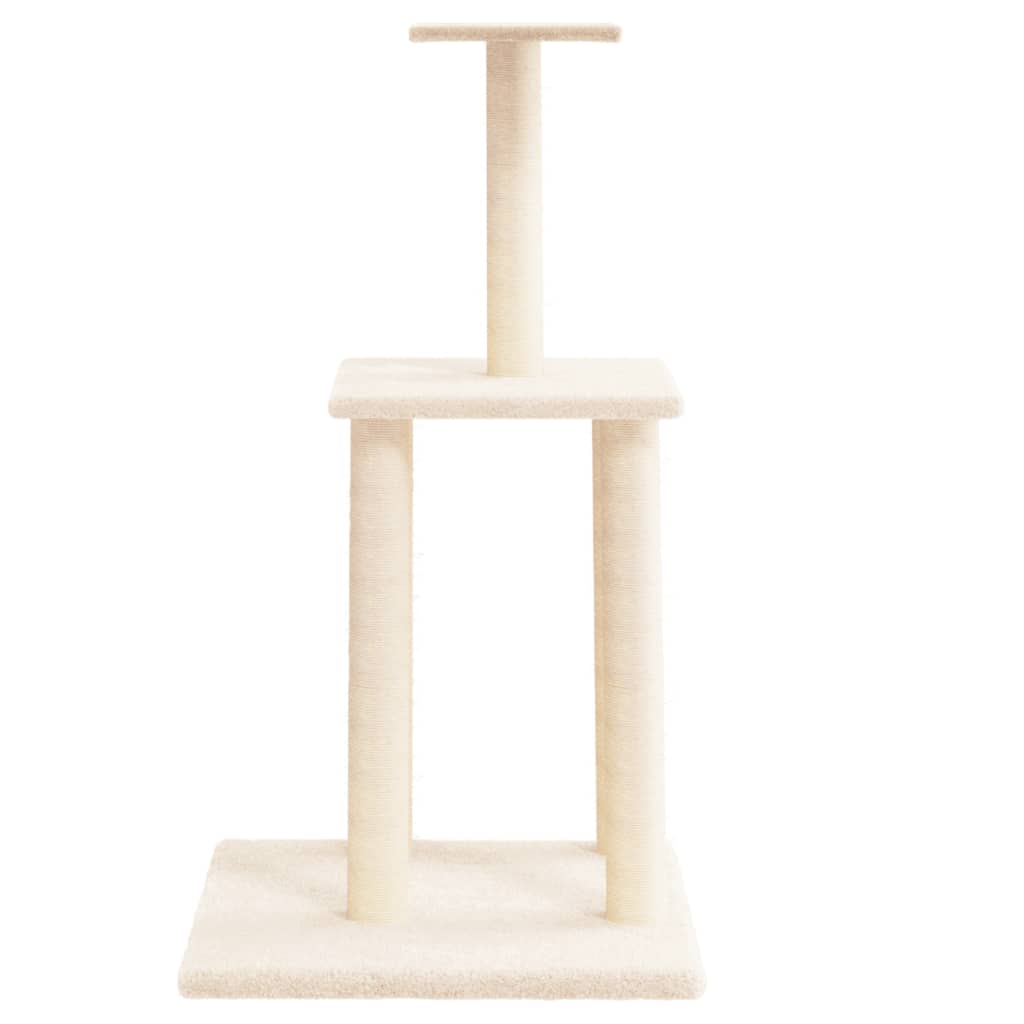 Albero per Gatti con Tiragraffi in Sisal Crema 85,5 cm - homemem39