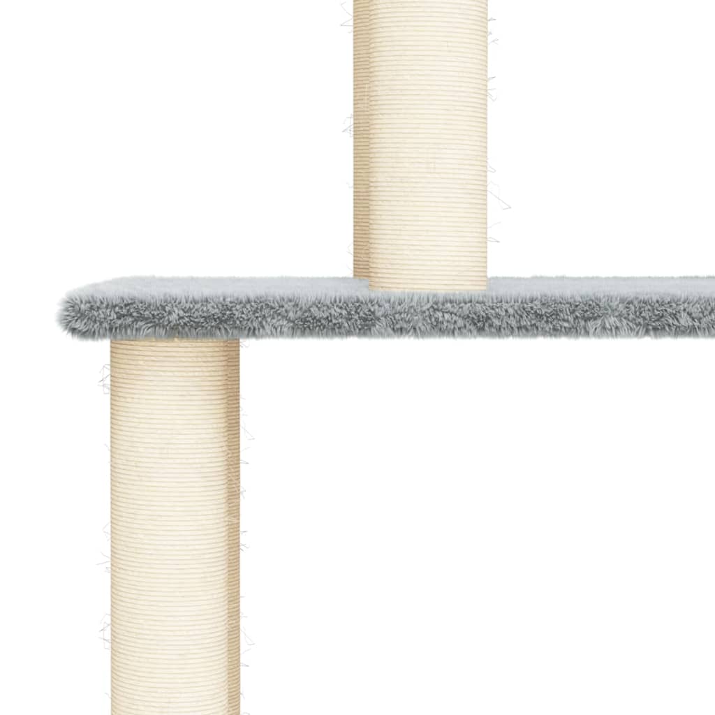 Albero per Gatti con Tiragraffi in Sisal Grigio Chiaro 183 cm - homemem39