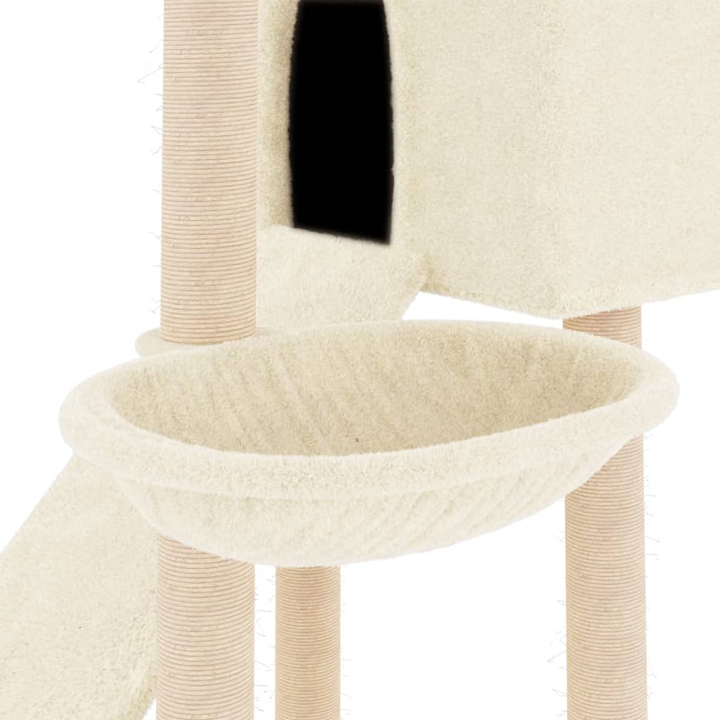 Albero per Gatti con Tiragraffi in Sisal Crema 153 cm - homemem39