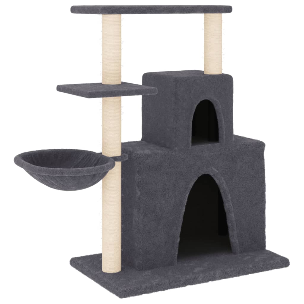 Albero per Gatti con Tiragraffi in Sisal Grigio Scuro 83 cm - homemem39