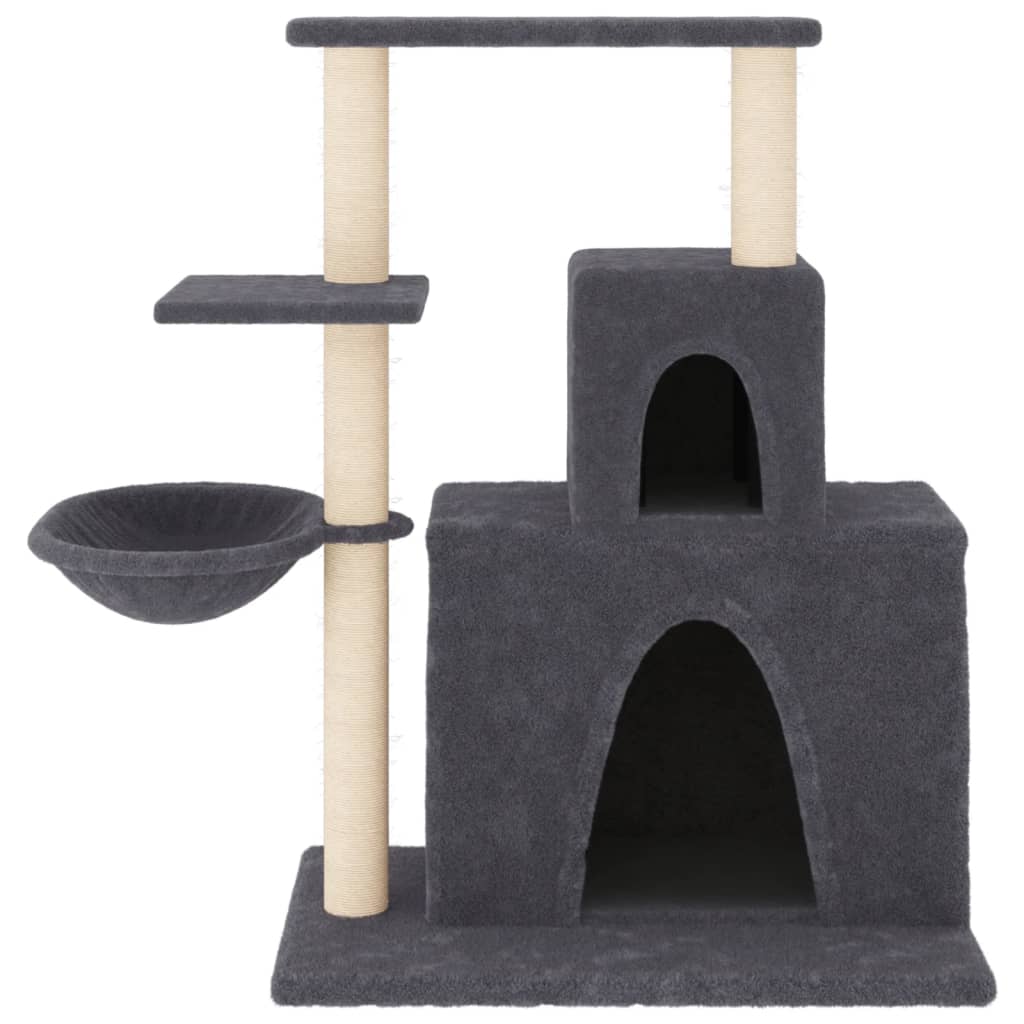 Albero per Gatti con Tiragraffi in Sisal Grigio Scuro 83 cm - homemem39
