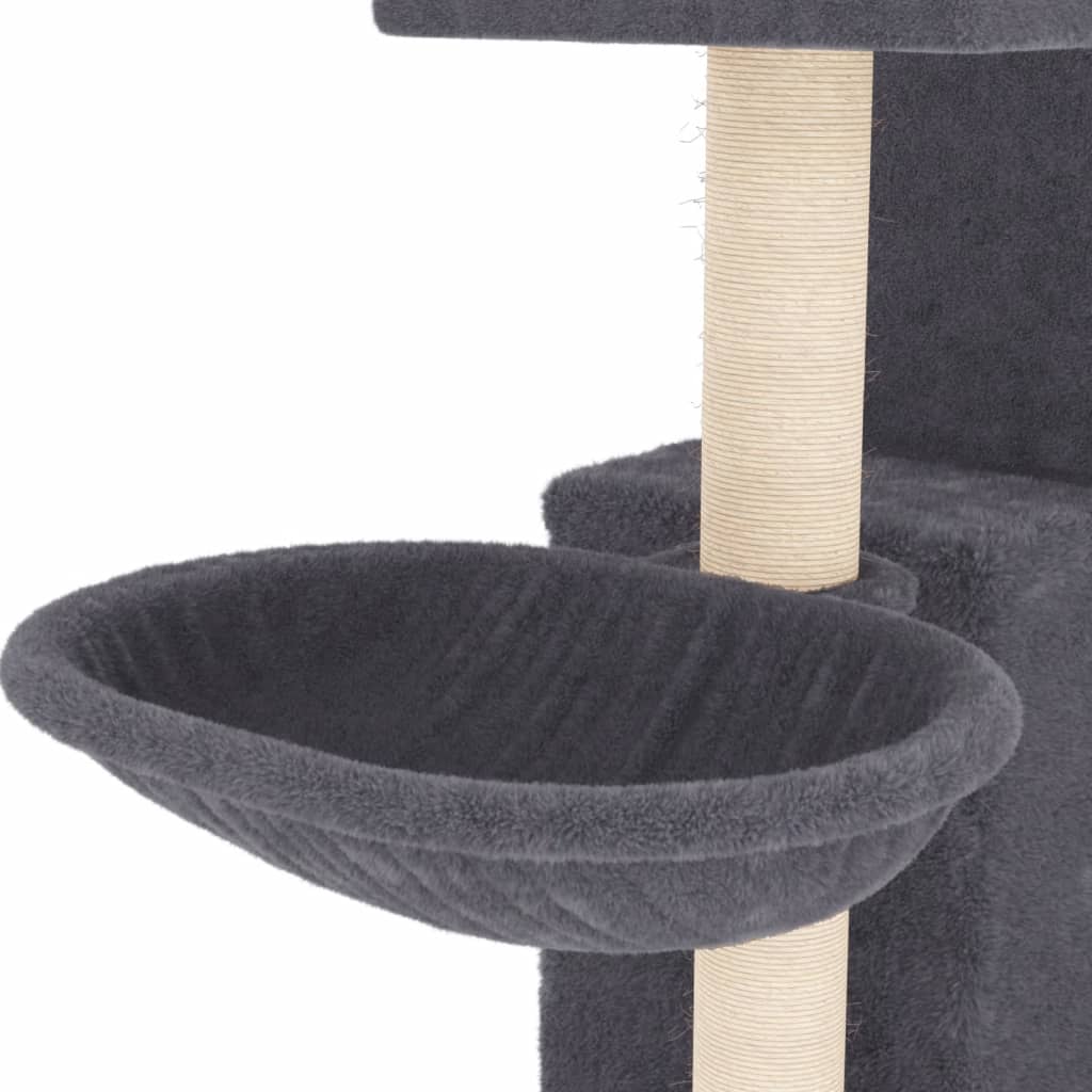 Albero per Gatti con Tiragraffi in Sisal Grigio Scuro 83 cm - homemem39