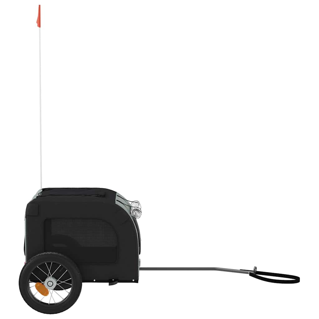 Rimorchio da Bici per Animali Grigio e Nero Oxford e Ferro - homemem39