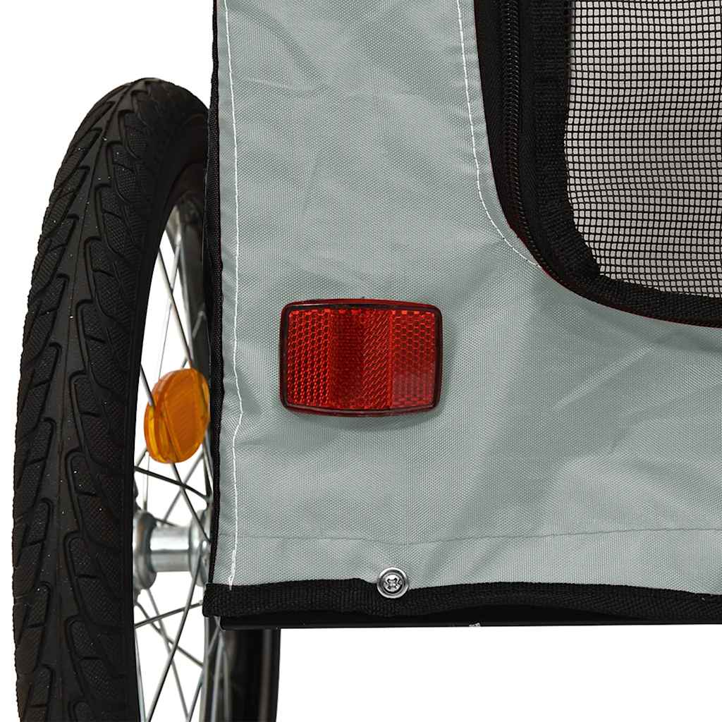 Rimorchio da Bici per Animali Grigio e Nero Oxford e Ferro - homemem39