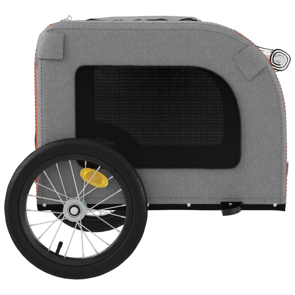 Rimorchio da Bici per Animali Arancione e Grigio Oxford e Ferro - homemem39